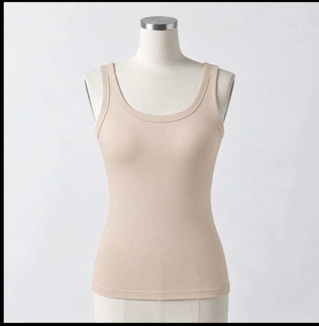 Maggie's Ribbed Cotton Built-in Bra Tank