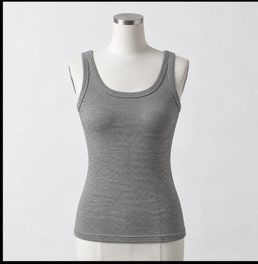 Maggie's Ribbed Cotton Built-in Bra Tank