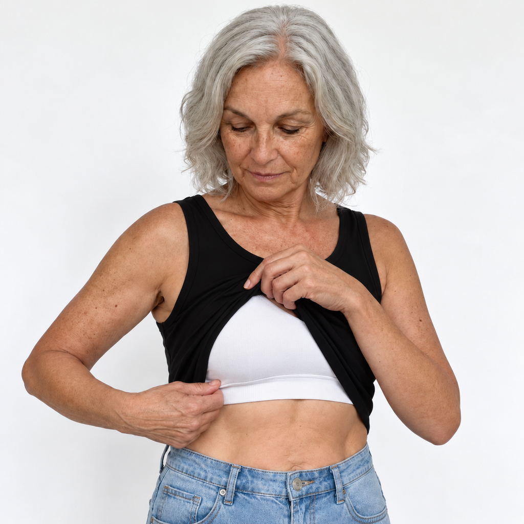 Maggie's Ribbed Cotton Built-in Bra Tank