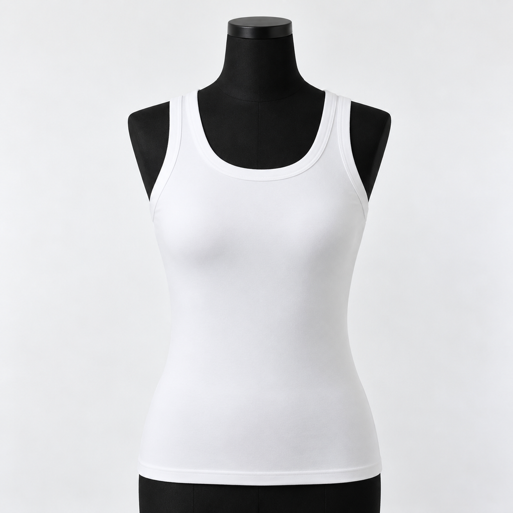 Maggie's Ribbed Cotton Built-in Bra Tank